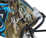 Luke Kuechly Carolina Panthers Signed Camo Alternate Replica Helmet