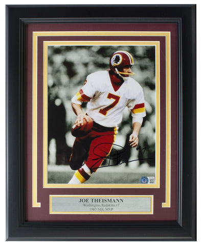 Joe Theismann Signed Framed Washington Football Team 8x10 Photo BAS