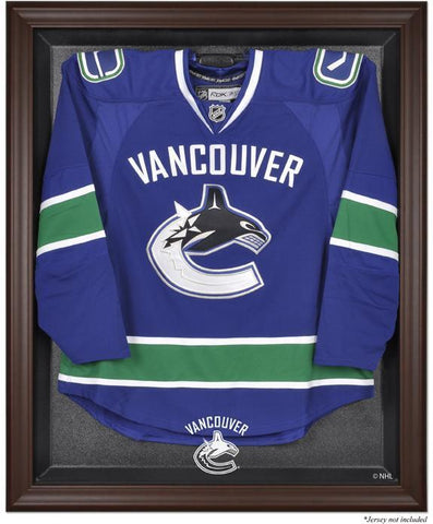Vancouver Canucks Brown Framed Logo Jersey Display Case Authentic