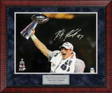 Rob Gronkowski Signed Autographed Photo Custom Framed to 20x24 Super Bowl NEP