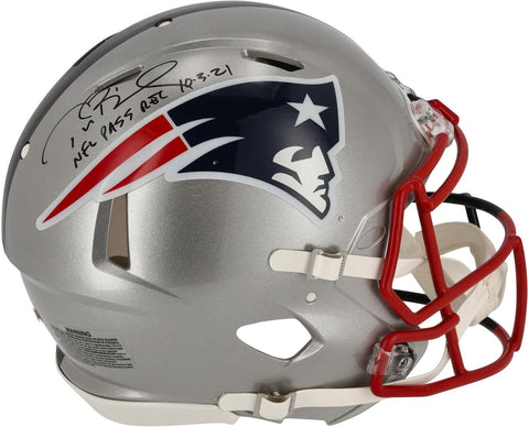 Tom Brady TB Buccaneers/PatriotsSigned Half/Half Helmet w/Insc-NE Side