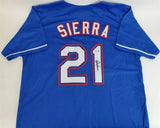 Ruben Sierra Signed Texas Rangers Blue Jersey (Beckett) AL RBI Leader