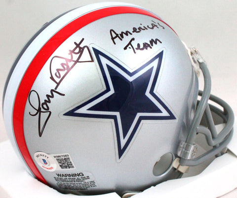 Tony Dorsett Autographed Dallas Cowboys 1976 Mini Helmet W/Insc.- Beckett W Holo