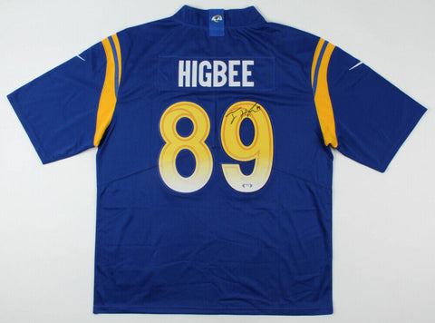 Tyler Higbee Signed Rams Custom Jersey (PSA COA)Los Angeles Starting Tight End