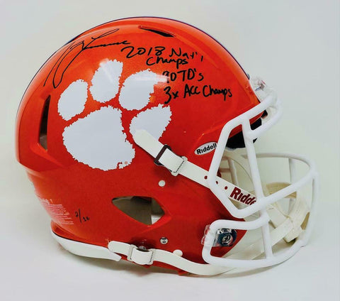 TREVOR LAWRENCE Autographed Clemson Tigers Authentic Stat Helmet FANATICS LE 16