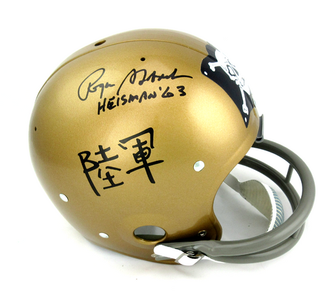 Roger Staubach Signed Navy Jolly Roger Throwback RK Helmet with "Heisman 63"