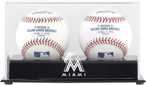 Miami Marlins Two Baseball Cube Logo Display Case - Fanatics