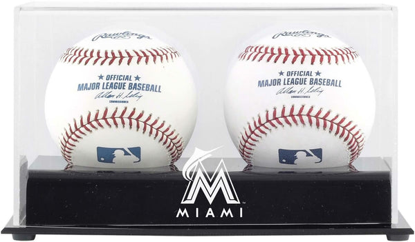 Miami Marlins Two Baseball Cube Logo Display Case - Fanatics