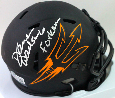 Darren Woodson Autographed Arizona Eclipse Mini Helmet w/ Fork Em- Beckett W*Sil