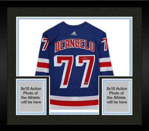 Framed Tony DeAngelo New York Rangers Autographed Blue Adidas Authentic Jersey