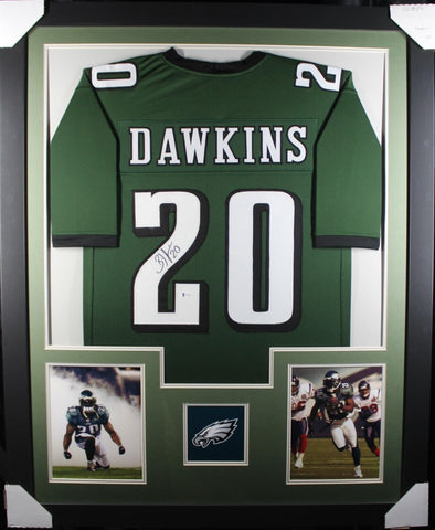 BRIAN DAWKINS (Eagles green TOWER) Signed Autographed Framed Jersey Beckett