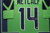 D.K. DK METCALF (Seahawks green TOWER) Signed Autographed Framed Jersey JSA