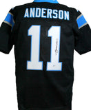 Robby Anderson Autographed Black Pro Style Jersey - Beckett W *Black