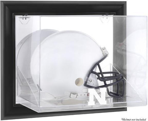 Nebraska Cornhuskers Black Framed Wall-Mountable Helmet Display Case