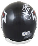 Falcons Jamal Anderson "Dirty Bird" Signed 03-19 Black TB Rep Mini Helmet BAS W