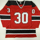 Autographed/Signed MARTIN MARTY BRODEUR New Jersey Red Hockey Jersey JSA COA