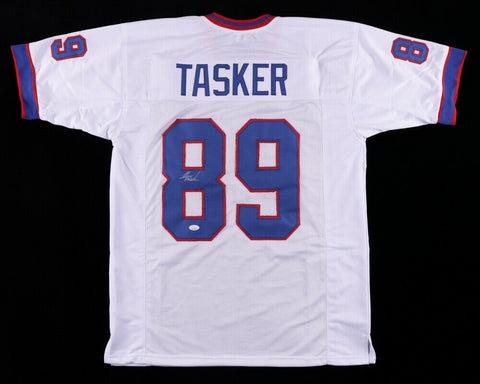 Steve Tasker Signed Buffalo Bills Jersey (JSA COA) 7xPro Bowl WR Kick Returner