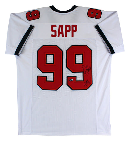 Warren Sapp "HOF 13" Authentic Signed White Pro Style Jersey BAS Witnessed
