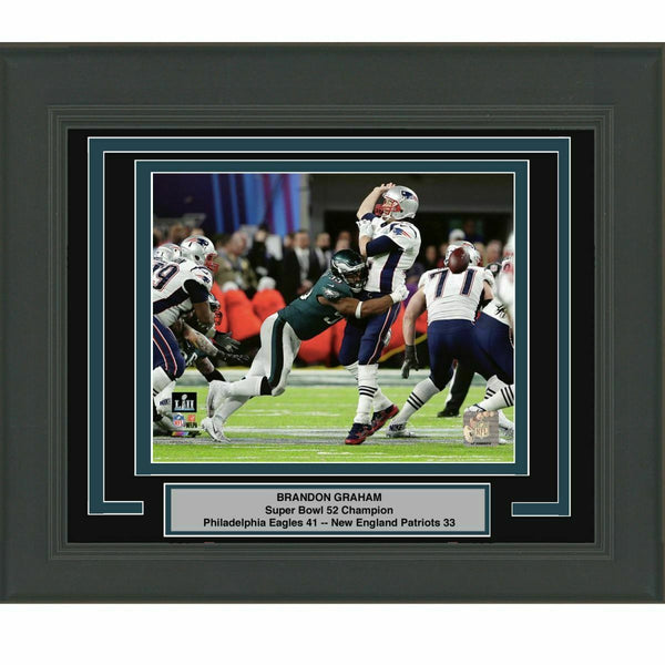 Framed BRANDON GRAHAM Sack Fumble Eagles Super Bowl 52 8x10 Photo Matted #2