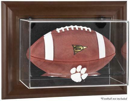 Clemson Tigers Brown Framed Wall-Mountable Football Case-Fanatics