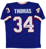 Thurman Thomas Authentic Signed Blue Pro Style Jersey Autographed BAS Witness