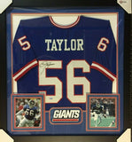 Lawrence Taylor Signed New York Giants 36"x 39" Framed Jersey (Trisatr Hologram)