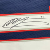 FRAMED Autographed/Signed MAC JONES 33x42 Blue Football Jersey BAS COA
