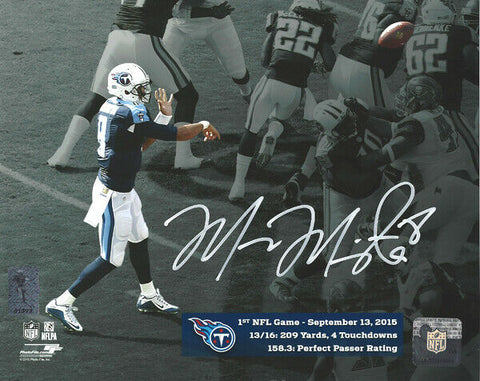 MARCUS MARIOTA AUTOGRAPHED 8X10 PHOTO TENNESSEE TITANS FIRST GAME MM HOLO 95006