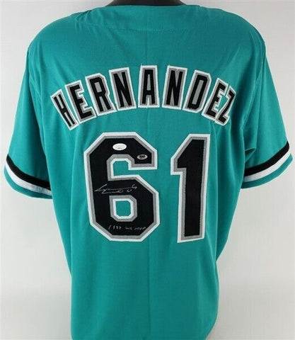 Florida Marlins Cleveland #8 Game Used Grey Jersey 46 DP44293