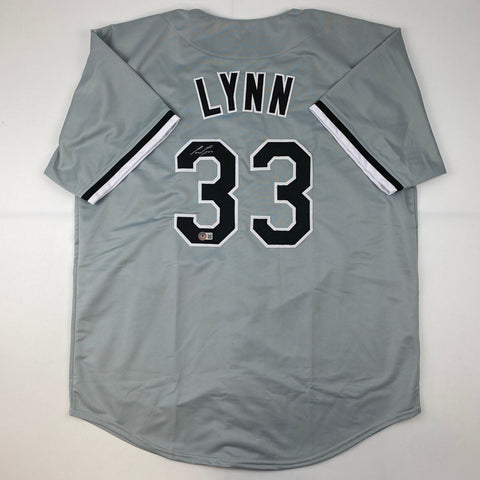 Autographed/Signed Lance Lynn Chicago Grey Baseball Jersey Beckett BAS COA