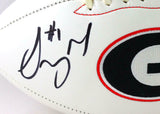 Sony Michel Autographed Georgia Bulldogs Logo Football- Beckett W *Black