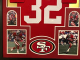 Rickey Watters Signed San Francisco 49ers Red Jersey Framed Display (JSA COA)