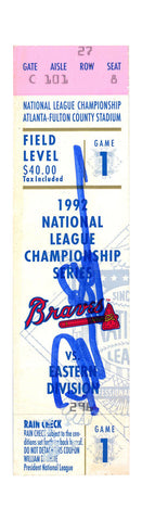 Deion Sanders Autographed Atlanta Braves 1992 NLCS Game 1 Ticket BAS 37148