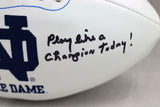 Joe Theismann Signed Notre Dame Logo Football w/ Play Like A Champ - JSA Auth