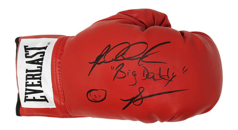 Riddick Bowe Signed Everlast Red Boxing Glove w/Big Daddy - SCHWARTZ COA
