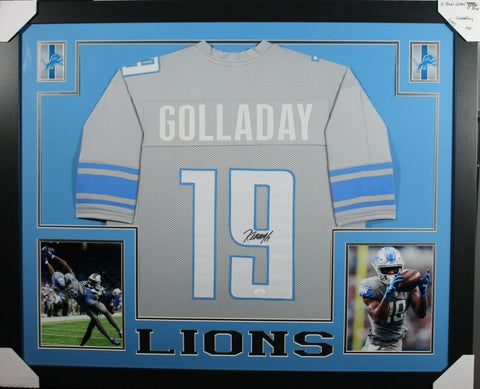 KENNY GOLLADAY (Lions grey SKYLINE) Signed Autographed Framed Jersey JSA