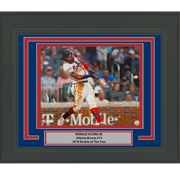 Framed Autographed/Signed Ronald Acuna Jr. Atlanta Braves 16x20 Photo JSA COA