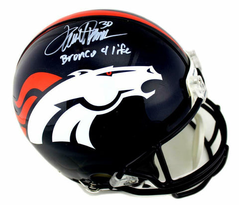 Terrell Davis Signed Denver Broncos Current Authentic NFL Helmet With "Broncos 4