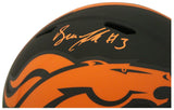 Drew Lock Autographed/Signed Denver Broncos F/S Eclipse Helmet BAS 29354