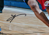 Allen Iverson Autographed Philadelphia 76ers 16x20 Red Jsy Photo-Beckett W Holo