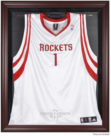 Rockets Mahogany Framed Team Logo Jersey Display Case Authentic