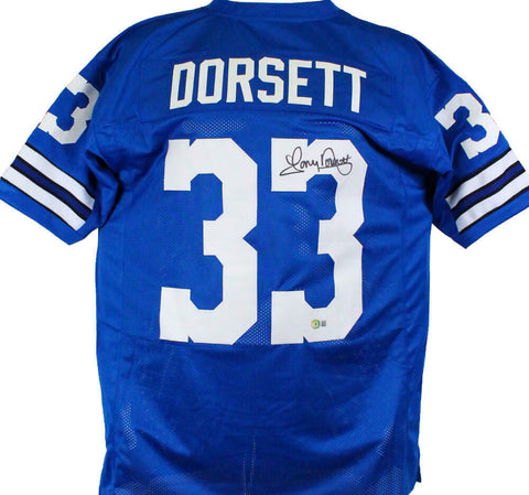 Tony Dorsett Autographed Blue Pro Style Jersey-Beckett W Hologram *Black