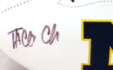 Taco Charlton Autographed Michigan Logo Football - JSA W Auth
