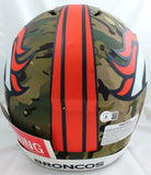 John Elway Autographed Broncos Camo Speed Authentic F/S Helmet-Beckett W Holo