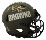 Jeremiah Owusu-Koramoah Signed Cleveland Browns Salute Mini Helmet BAS 38727