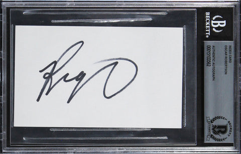 Royals Oscar Robertson Authentic Signed 3x5 Index Card Autographed BAS Slabbed