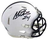 Penn State Miles Sanders Authentic Signed Speed Mini Helmet BAS Witnessed