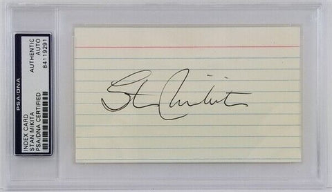 Stan Mikita Chicago Blackhawks Great, Signed 3x5 Index Card Died: August 7, 2018