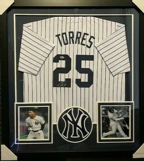 Gleybar Torres Signed New York Yankees 36 x 39 Framed Jersey (Becket –  Super Sports Center