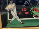 Ted Williams Signed Auto "Moxie" Die Cut Counter Display Shadow Box Framed JSA